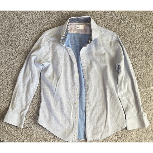 Nordstrom Rack Men’s 15.5 Blue & White Button Down Dress Shirt. - Picture 2 of 8